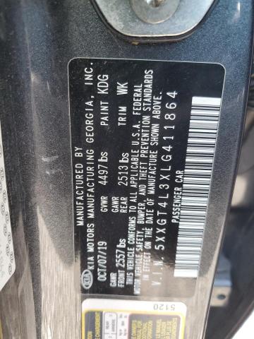 5XXGT4L3XLG411864 - 2020 KIA OPTIMA LX GRAY photo 12