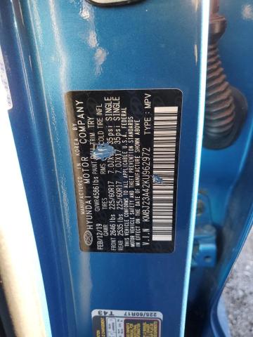 KM8J23A42KU962972 - 2019 HYUNDAI TUCSON SE BLUE photo 13