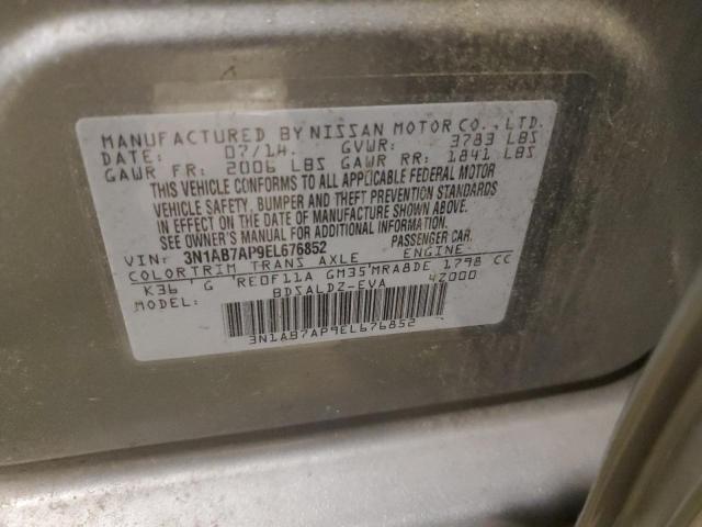 3N1AB7AP9EL676852 - 2014 NISSAN SENTRA S SILVER photo 12