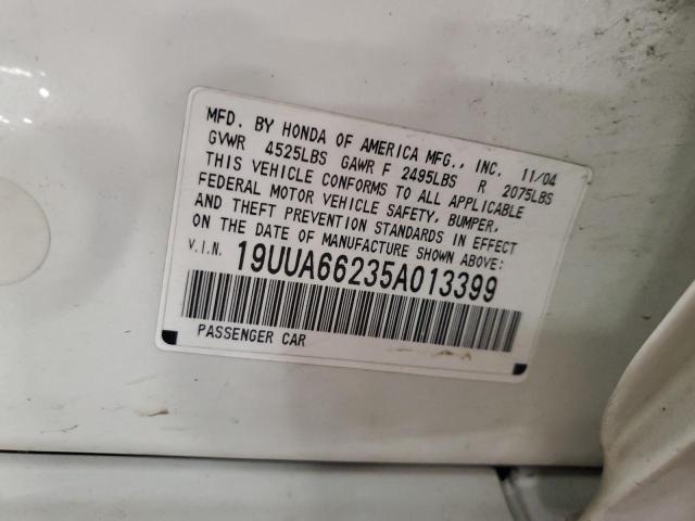 19UUA66235A013399 - 2005 ACURA TL WHITE photo 12