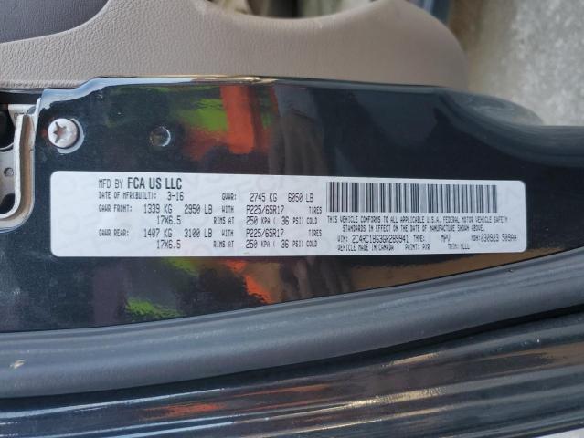 2C4RC1BG3GR289941 - 2016 CHRYSLER TOWN & COU TOURING BLACK photo 13