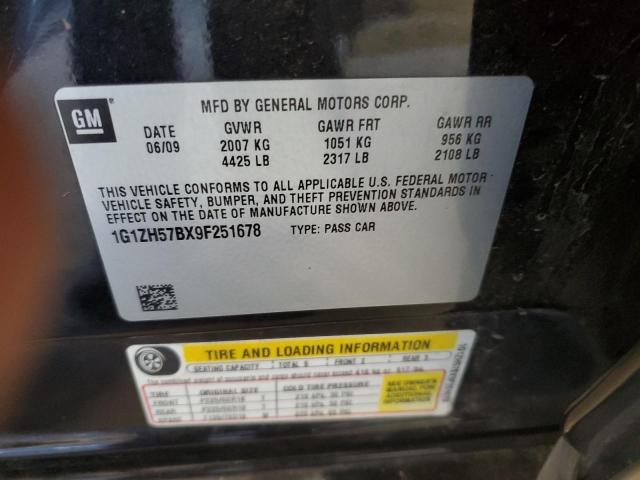 1G1ZH57BX9F251678 - 2009 CHEVROLET MALIBU 1LT Սև լուսանկար 12