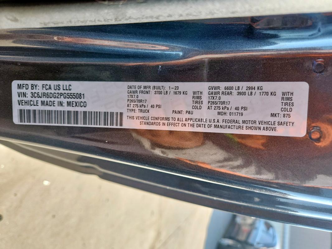3C6JR6DG2PG555081 - 2023 RAM 1500 CLASS TRADESMAN رمادي صورة 12