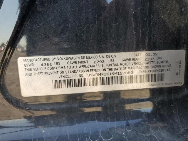 3VWRM71K19M127853 - 2009 VOLKSWAGEN JETTA SE BLACK photo 12
