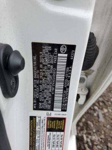 4T1BF1FK4EU405912 - 2014 TOYOTA CAMRY L WHITE photo 12