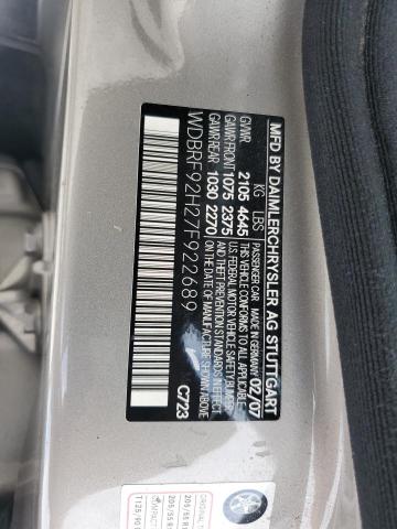 WDBRF92H27F922689 - 2007 MERCEDES-BENZ C 280 4MATIC SILVER photo 12