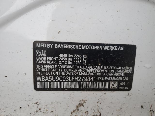 WBA5U9C03LFH27984 - 2020 BMW M340XI WHITE photo 12