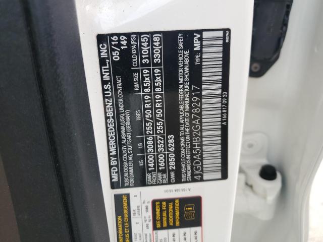 4JGDA5HB2GA782917 - 2016 MERCEDES-BENZ GLE 350 4MATIC WHITE photo 13