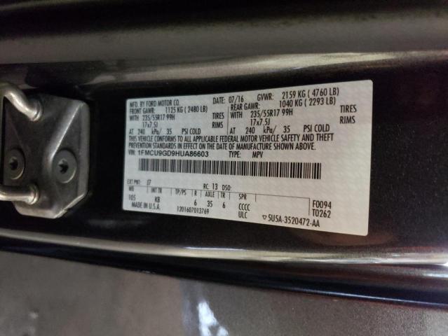 1FMCU9GD9HUA86603 - 2017 FORD ESCAPE SE GRAY photo 13