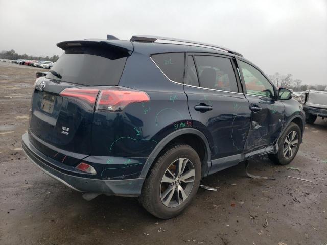 JTMRFREVXHJ170029 - 2017 TOYOTA RAV4 XLE BLUE photo 3