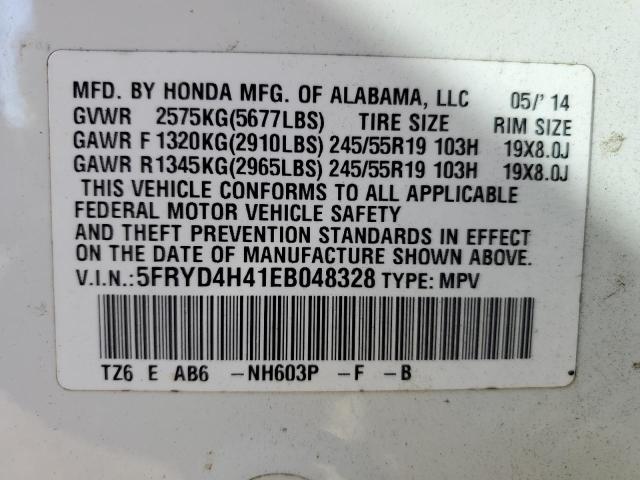 5FRYD4H41EB048328 - 2014 ACURA MDX TECHNOLOGY Weiß Foto 13