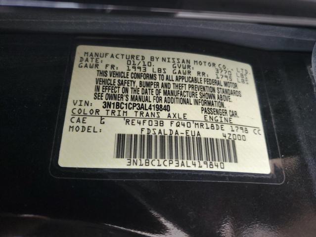 3N1BC1CP3AL419840 - 2010 NISSAN VERSA S BLACK photo 13