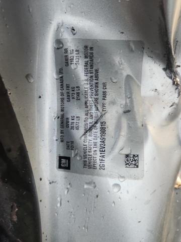 2G1FA1EV3A9190815 - 2010 CHEVROLET CAMARO LS SILVER photo 13