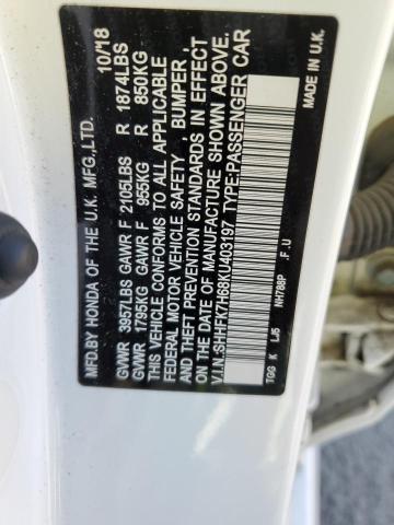 SHHFK7H68KU403197 - 2019 HONDA CIVIC EX WHITE photo 12