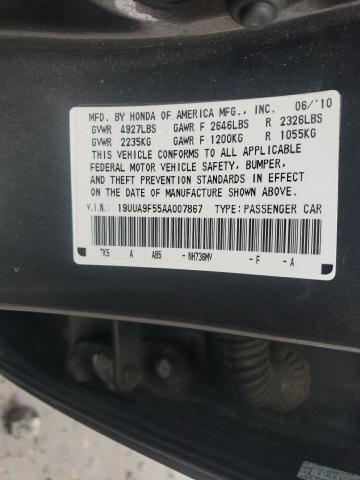 19UUA9F55AA007867 - 2010 ACURA TL GRAY photo 12