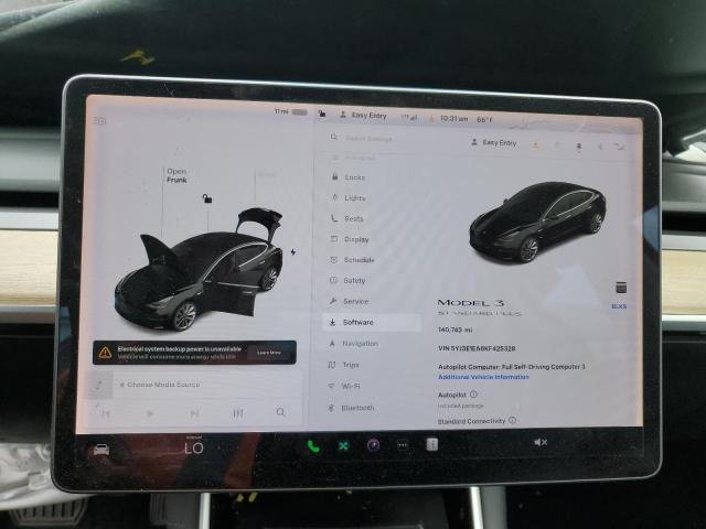 5YJ3E1EA6KF425328 - 2019 TESLA MODEL 3 შავი ფოტო 9