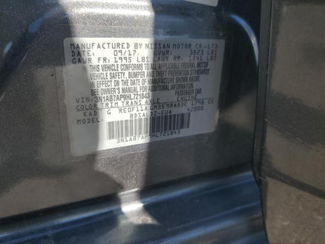 3N1AB7AP9HL721843 - 2017 NISSAN SENTRA S GRAY photo 13