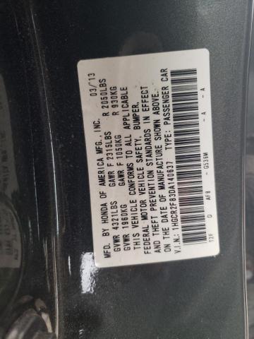 1HGCR2F83DA140637 - 2013 HONDA ACCORD EXL GRAY photo 12