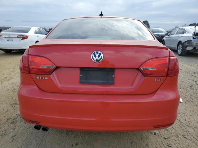 3VWLL7AJ3DM207082 - 2013 VOLKSWAGEN JETTA TDI RED photo 6