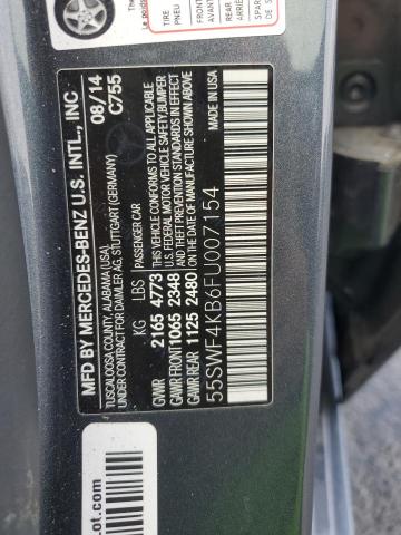 55SWF4KB6FU007154 - 2015 MERCEDES-BENZ C 300 4MATIC GRAY photo 12