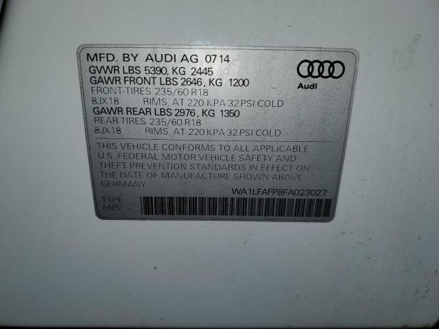 WA1LFAFP8FA023027 - 2015 AUDI Q5 PREMIUM PLUS WHITE photo 13