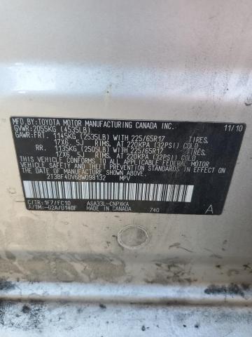 2T3BF4DV6BW098132 - 2011 TOYOTA RAV4 SILVER photo 13