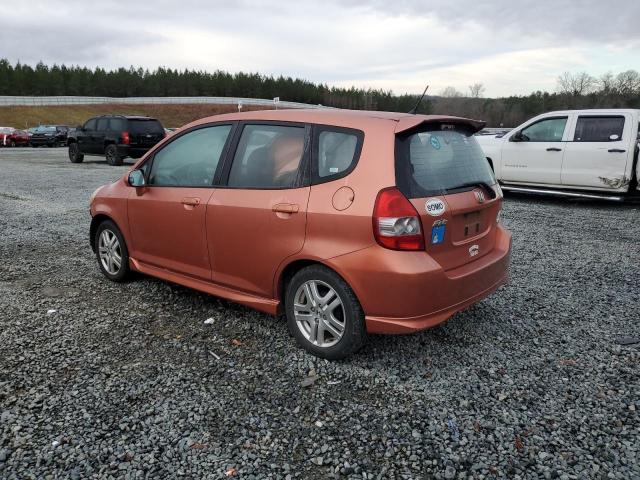 JHMGD38647S043797 - 2007 HONDA FIT S ORANGE photo 2