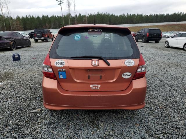 JHMGD38647S043797 - 2007 HONDA FIT S ORANGE photo 6