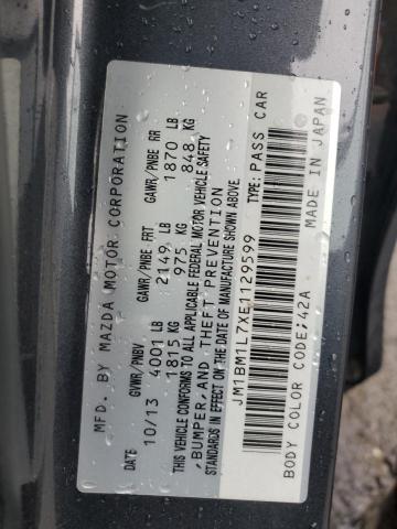 JM1BM1L7XE1129599 - 2014 MAZDA 3 TOURING ნაცრისფერი ფოტო 12