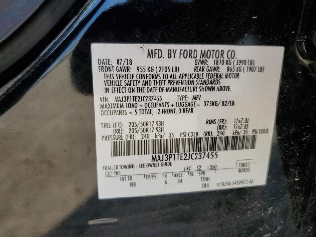 MAJ3P1TE2JC237455 - 2018 FORD ECOSPORT SE Черный фото 13