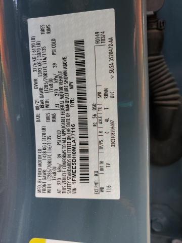 1FMEE5DH0MLA77116 - 2021 FORD BRONCO BASE BLUE photo 13