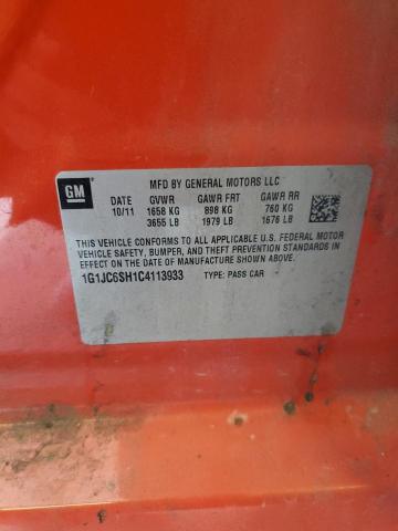 1G1JC6SH1C4113933 - 2012 CHEVROLET SONIC LT Қызғылт сары фото 13