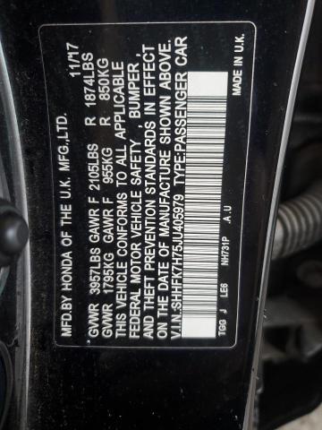 SHHFK7H75JU405979 - 2018 HONDA CIVIC EXL أسود صورة 13