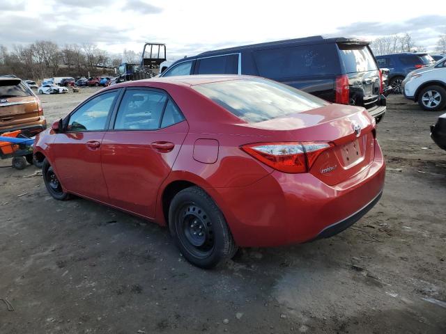 2T1BURHE0GC615388 - 2016 TOYOTA COROLLA L RED photo 2