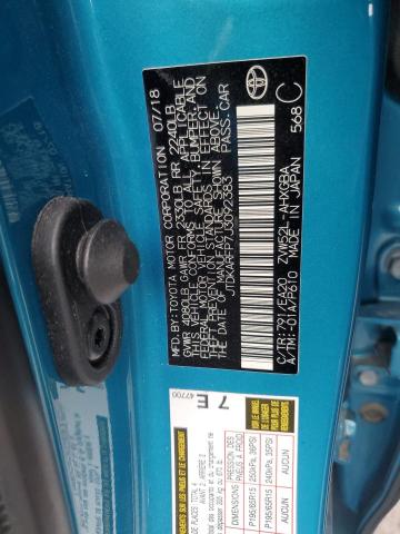 JTDKARFP7J3092383 - 2018 TOYOTA PRIUS PRIM ლურჯი ფოტო 12