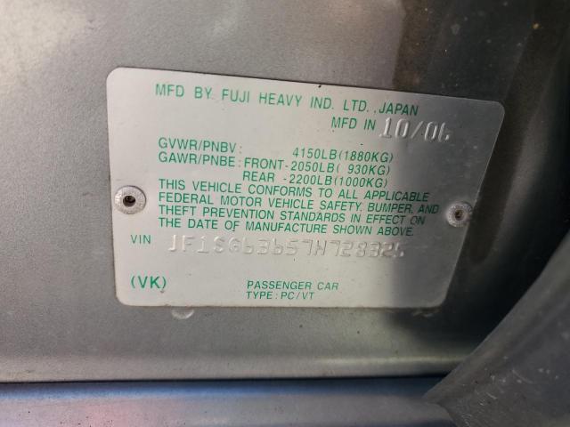 JF1SG63657H728325 - 2007 SUBARU FORESTER 2.5X Արծաթագույն լուսանկար 13