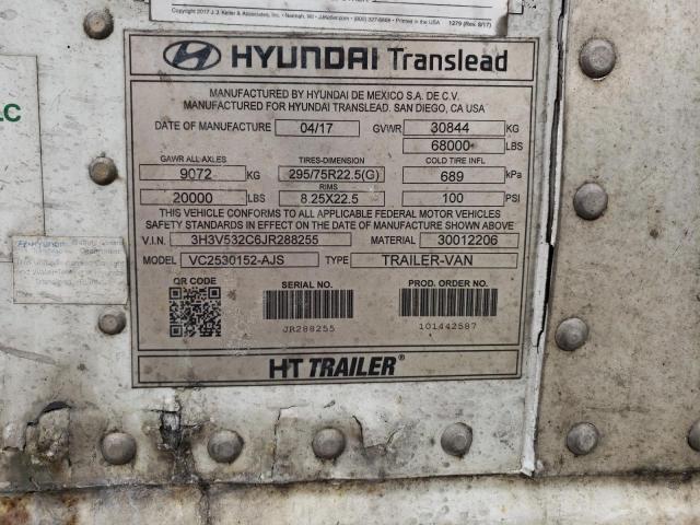 3H3V532C6JR288255 - 2018 HYUNDAI TRAILER WHITE photo 10