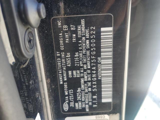 5XXGN4A75FG500522 - 2015 KIA OPTIMA EX BLACK photo 12