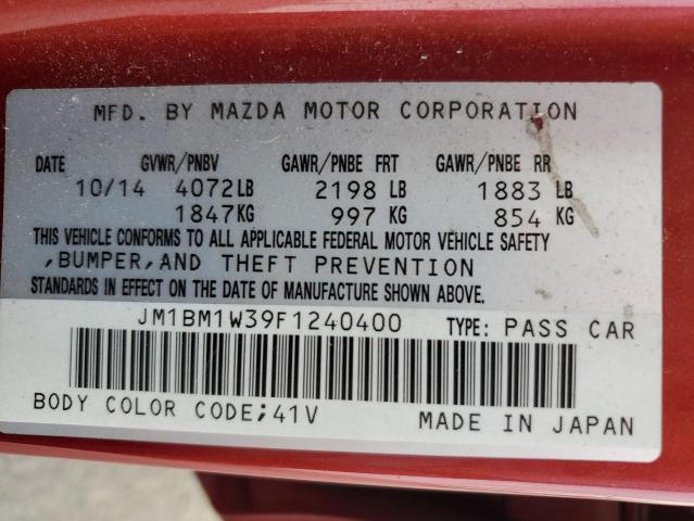 JM1BM1W39F1240400 - 2015 MAZDA 3 GRAND TOURING RED photo 13