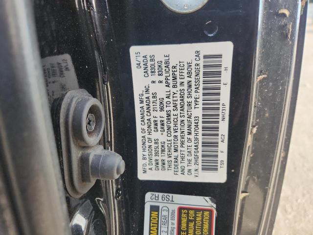 2HGFG4A53FH704433 - 2015 HONDA CIVIC SI BLACK photo 12