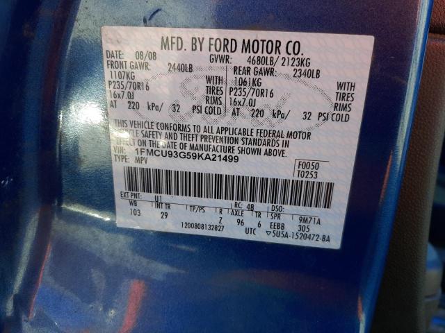 1FMCU93G59KA21499 - 2009 FORD ESCAPE XLT BLUE photo 14