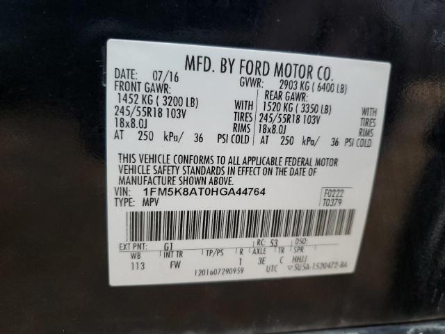 1FM5K8AT0HGA44764 - 2017 FORD EXPLORER POLICE INTERCEPTOR Schwarz Foto 14