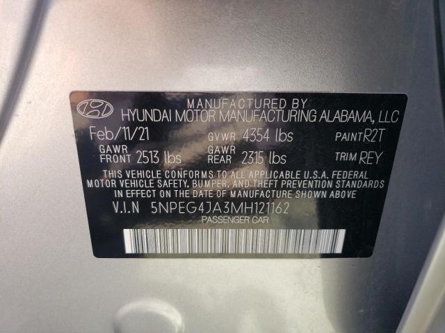 5NPEG4JA3MH121162 - 2021 HYUNDAI SONATA SE 银色 照片 12