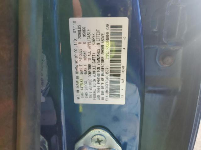 JH4CU2F60AC035371 - 2010 ACURA TSX BLUE photo 12