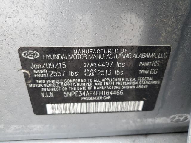 5NPE34AF4FH164466 - 2015 HYUNDAI SONATA SPORT SILVER photo 12