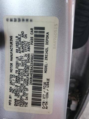 1NXBU4EE8AZ335621 - 2010 TOYOTA COROLLA BASE Gümüş fotoğraf 12