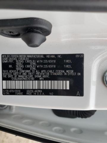 5TDGZRAH7MS515190 - 2021 TOYOTA HIGHLANDER XLE Белый фото 13