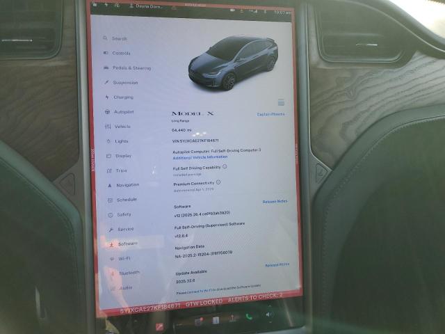 5YJXCAE27KF184671 - 2019 TESLA MODEL X GRAY photo 9