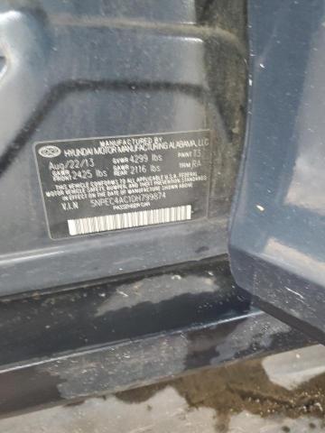 5NPEC4AC1DH799874 - 2013 HYUNDAI SONATA SE ლურჯი ფოტო 12