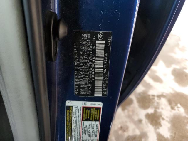 4T1BB46K78U048307 - 2008 TOYOTA CAMRY HYBRID BLUE photo 12